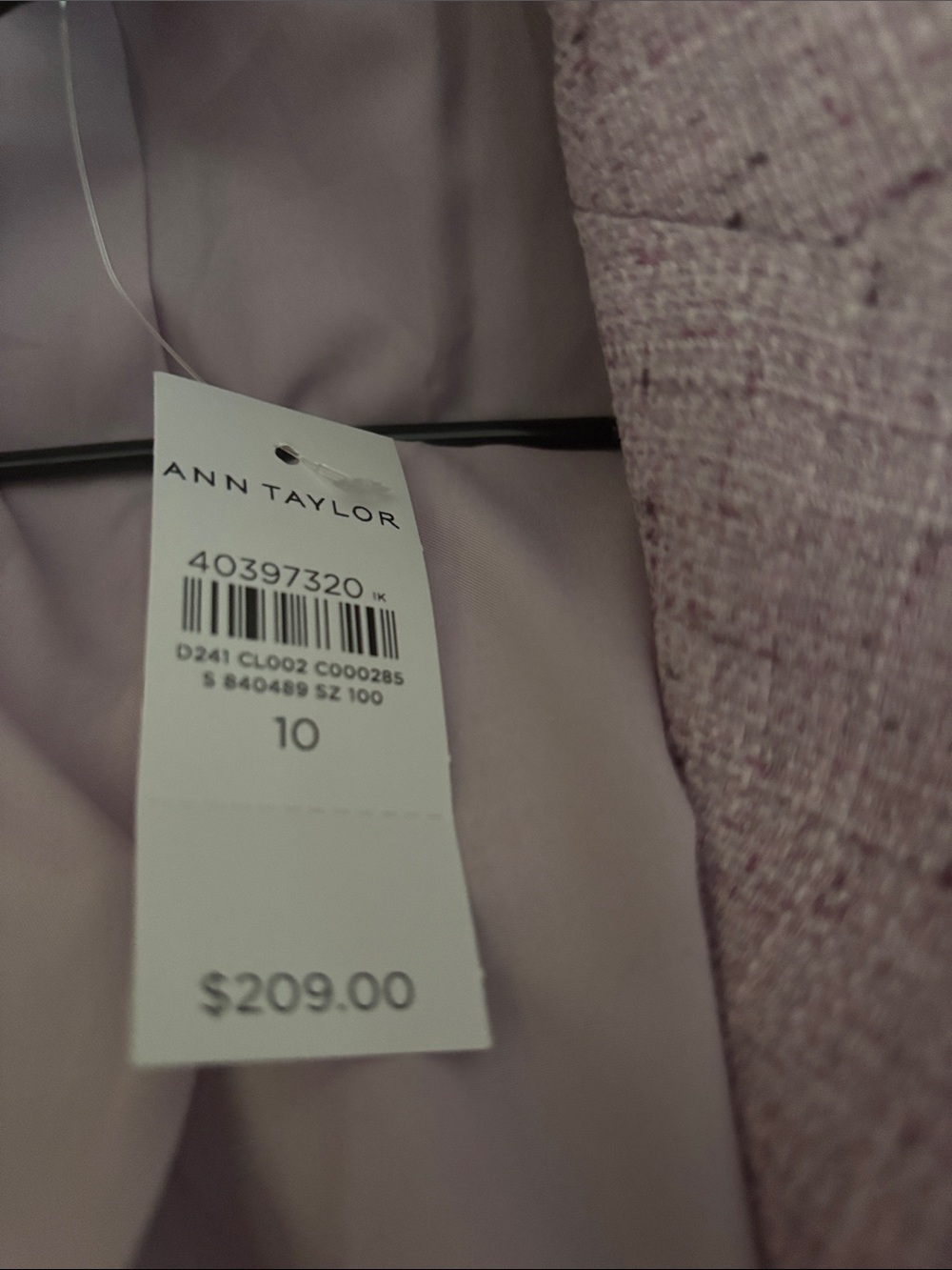 Ann Taylor Lilac Tweed Blazer - Lilac